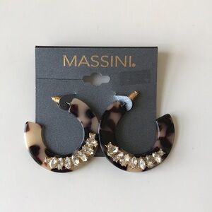Massini Tortoiseshell Jewel Earrings, NWT